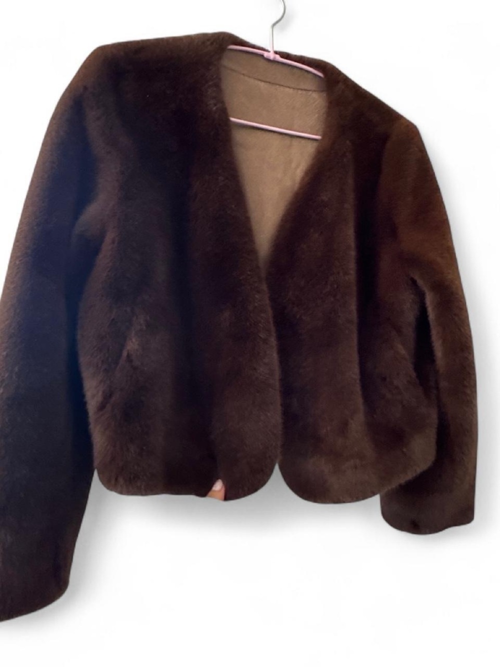 Plush Brown Teddy Jacket - Women